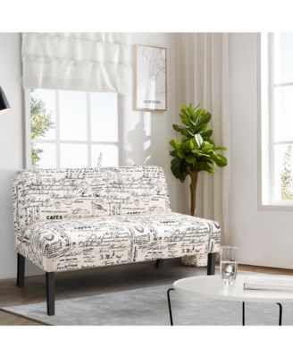 Armless Loveseat Sofa Fabric Settee Bench Bed Chair