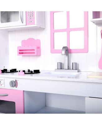 Kids Wood Kitchen Toy Cooking Pretend Play Set Toddler Wooden Playset