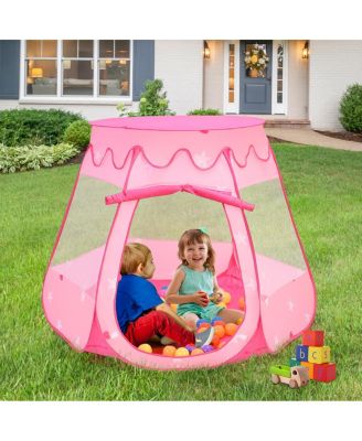 Kid Outdoor Indoor Princess Play Tent Playhouse Ball Tent Toddler Toys w/ 100 Balls
