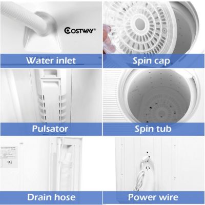 Portable Mini Compact Twin Tub 17.6lb Washing Machine