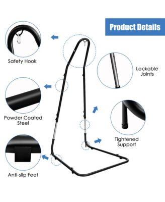 Patio Adjustable 77" to 93" Hammock Chair Stand Hanging Chair Stand