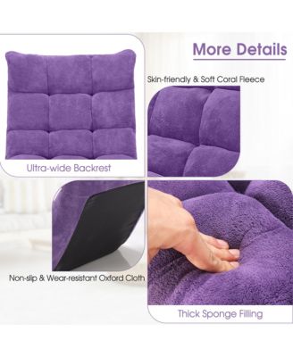 Adjustable 14-Position Floor Chair Folding Lazy Gaming Sofa Chair Cushioned