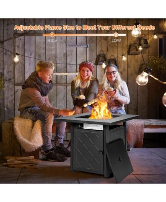 28'' Propane Fire Pit Table 50,000 BTU Patio Square Gas Fireplace W/Lava Rock