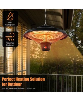 1500W Electric Hanging Heater Ceiling Mounted Infrared Heater w/Remote Control