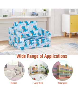 2-in-1 Convertible Kids Sofa to Lounger Flip-Out Chair