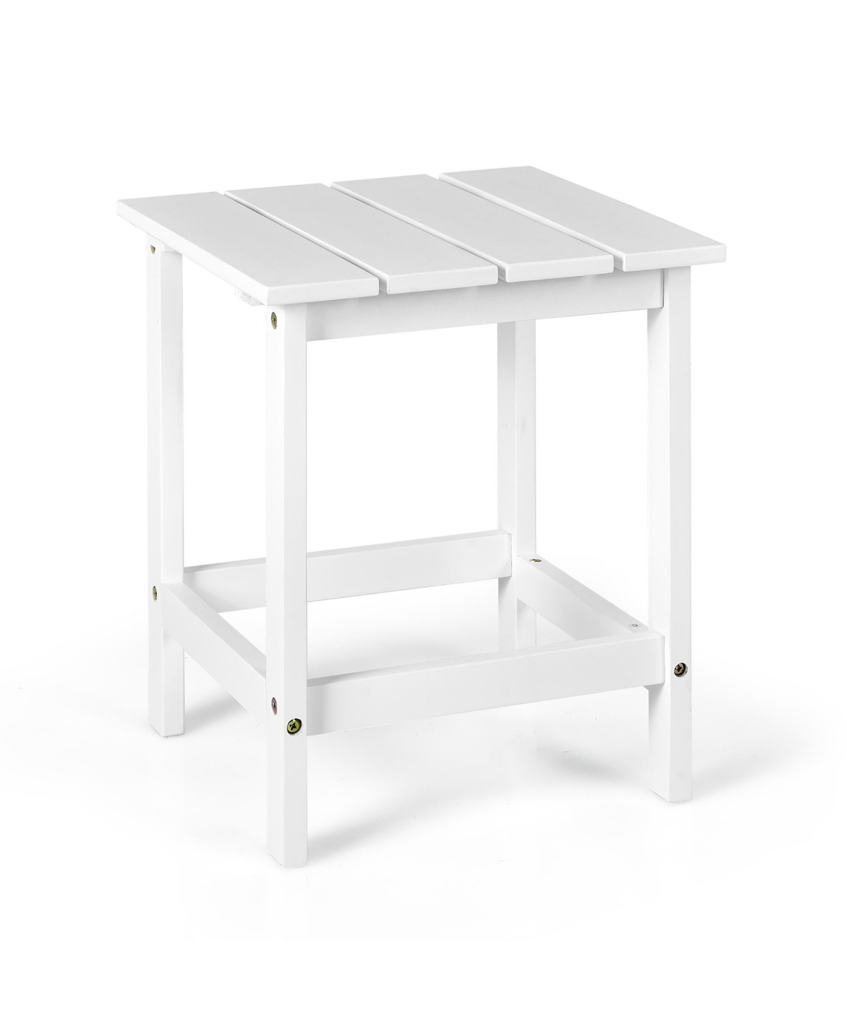 Costway 2 Pcs Patio 15'' End Side Coffee Table Square Wooden Slat Deck