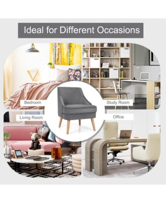 Accent Chair Velvet Upholstered Single Sofa with Legs