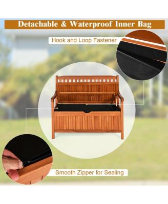 42'' Storage Bench Deck Box Solid Wood Seating Container Tools Toys