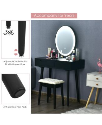 Vanity Makeup Table Touch Screen Dressing Table Stool Set