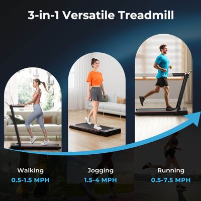 2.25HP 3-in-1 Folding Treadmill W/Table Speaker Remote Control