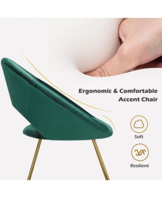 Modern Velvet Accent Chair Upholstered Vanity Chair