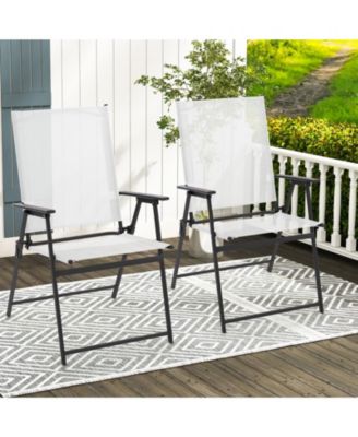 Set of 4 Patio Folding Chair Set with Rustproof Metal Frame