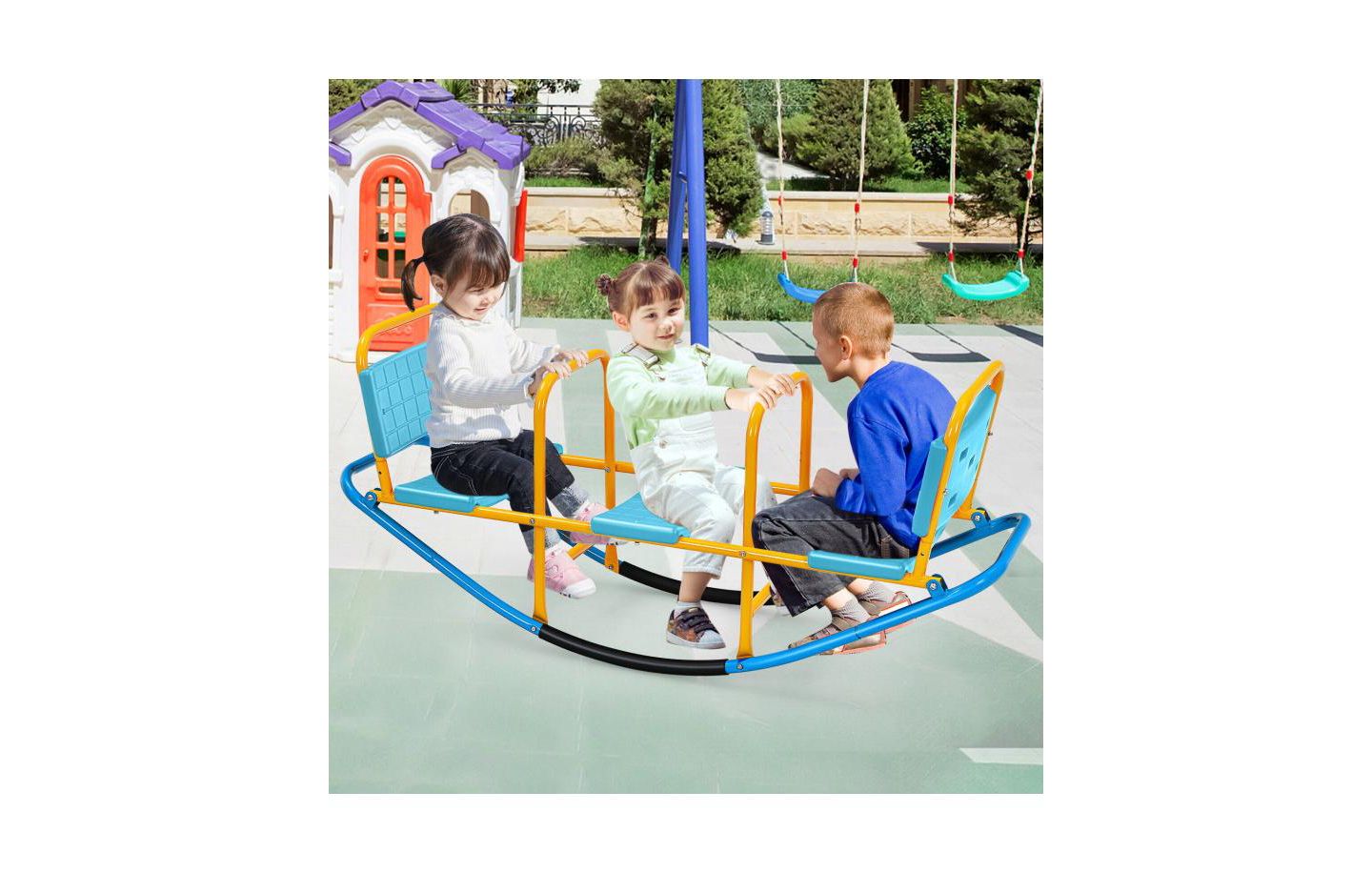 Детская игрушка Slickblue Outdoor Kids Seesaw Swivel Teeter for 3 to 8 Years Old, цвет: Синий — фото 4