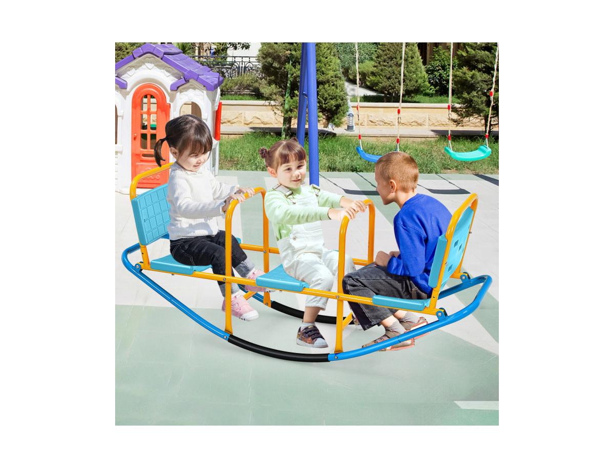 Slickblue Outdoor Kids Seesaw Swivel Teeter for 3 to 8 Years Old
