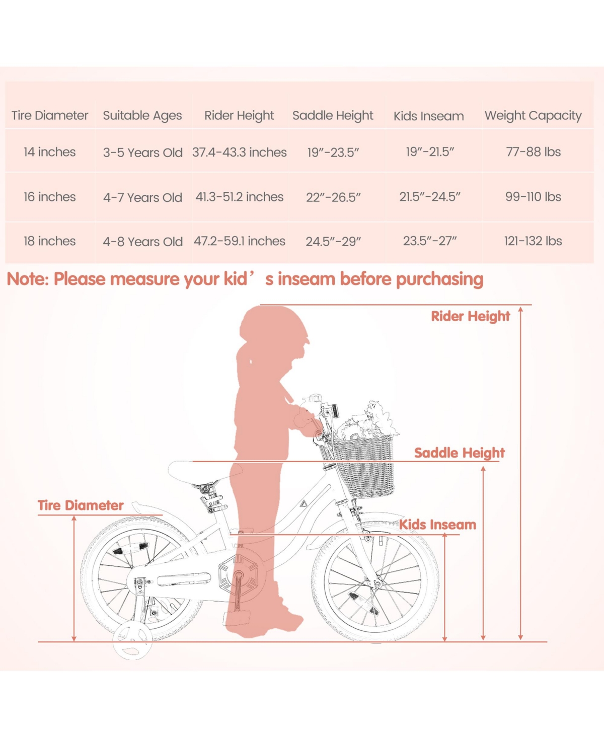 Gymax 18'' Retro Style Kids Bike Bicycle w/ Height Adjustable Handlebar & Seat- Pink