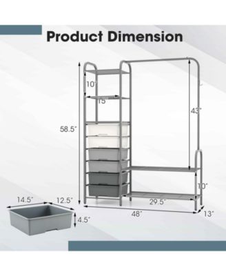 Free Standing Closet Organizer with Removable Drawers and Shelves