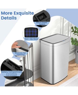 13.2 Gallon Step Trash Can Stainless Steel Airtight Garbage Bin for Home Kitchen