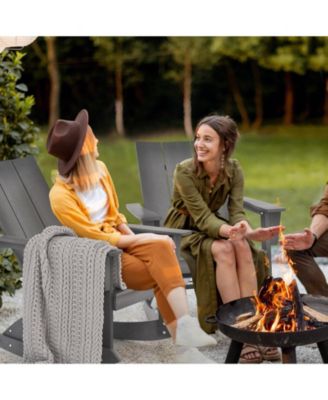 Adirondack Rocking Chair with Curved Back for Balcony