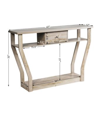 Modern Sofa Accent Table with Drawer Entryway Hallway Hall