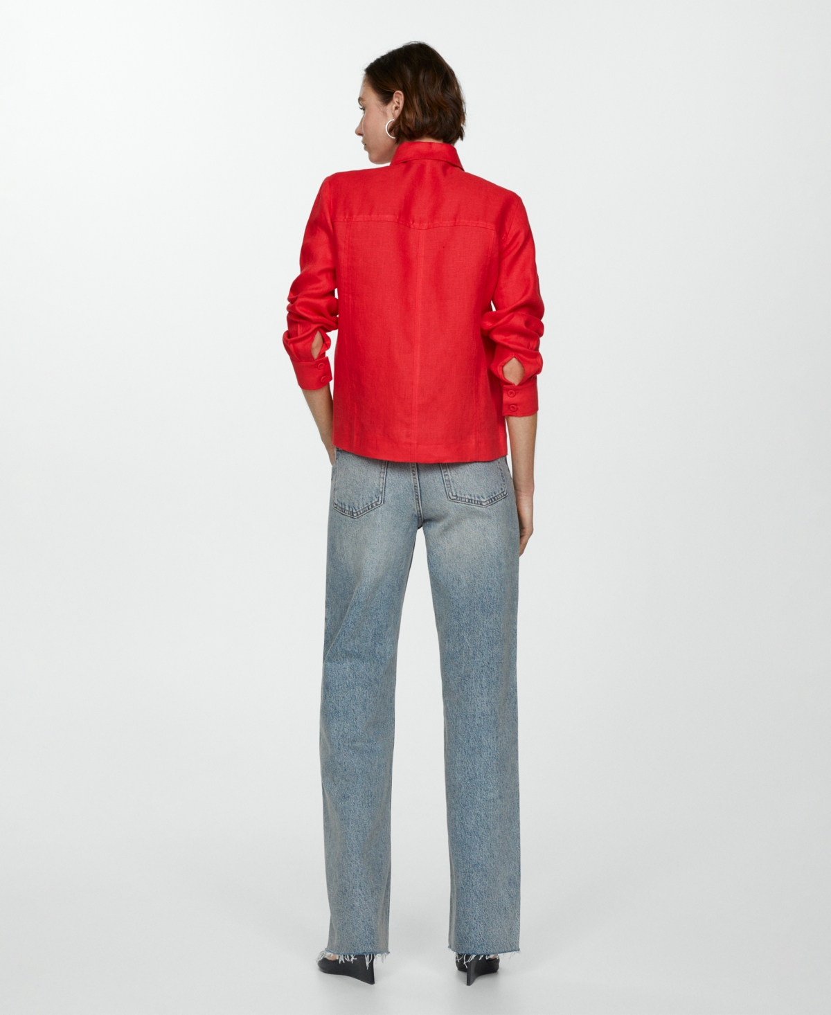 MANGO WOMEN'S LINEN SHIRT 
