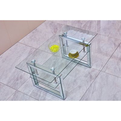 Tempered Glass Coffee Table (39.4" x 19.7" x 17.7")