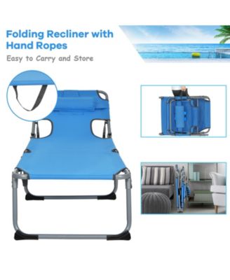 Foldable Lounge Chair Adjustable Folding Recliner Beach Patio