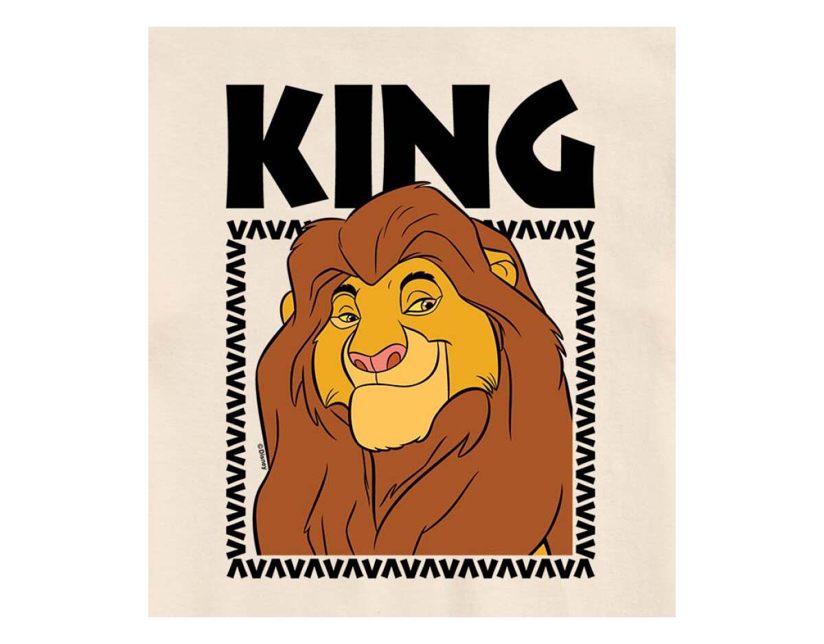 Airwaves Hybrid Apparel King Mufasa Mens Short Sleeve Tee In Cream