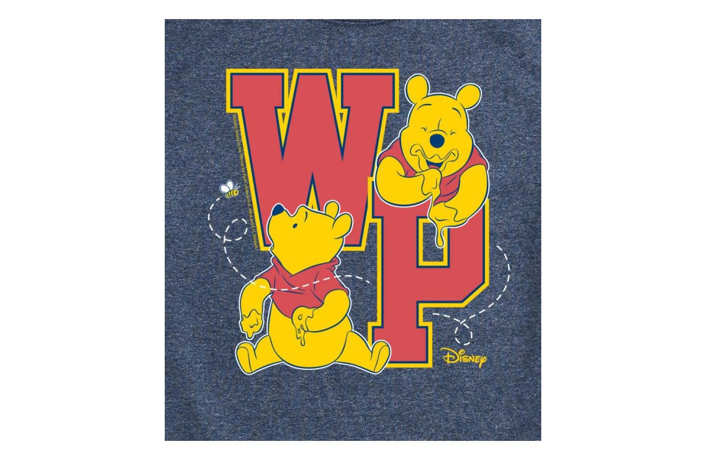 Мужская футболка AIRWAVES Hybrid Apparel Winnie the Pooh Collegiate Letters Short Sleeve, цвет: Чёрный — фото 5