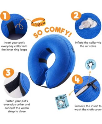 Large Protective Inflatable Pet Collar: Ergonomic, Soft, Vision-Friendly E-Collar