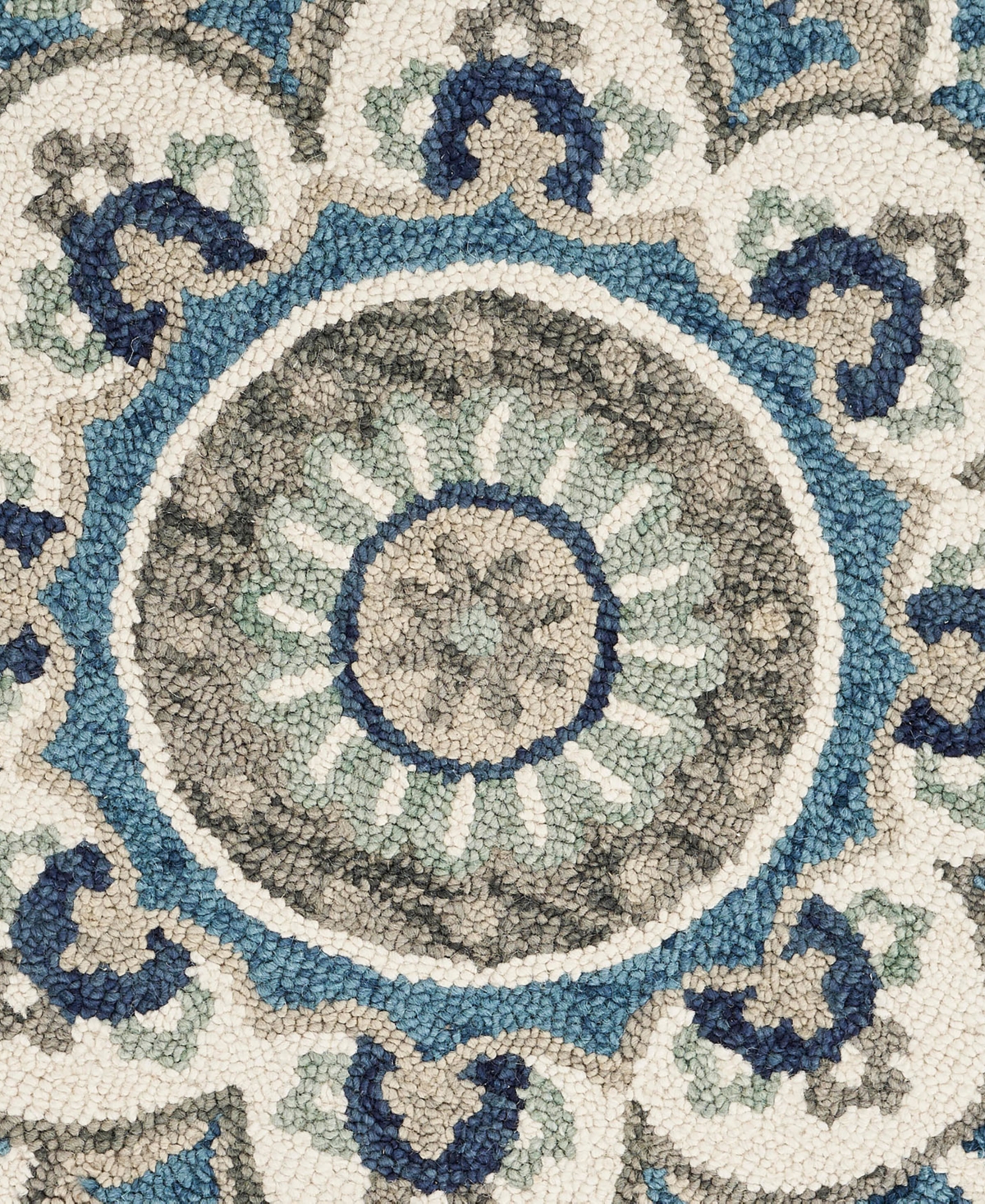 Lr Home Radiance Rdc54094 5'x5' Round Area Rug In Ivory-teal