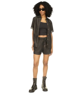 Michael Kors - Women's Cotton High-Rise Camp Shorts