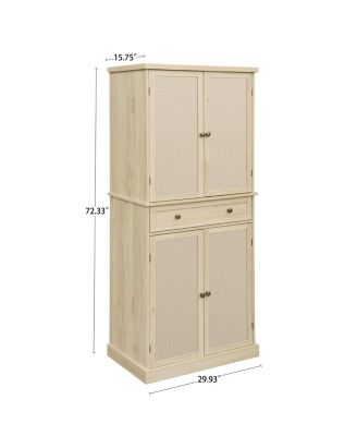 4-Door Cabinet with Drawer and Adjustable Shelves