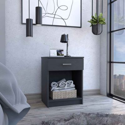 Streamdale Eco Nightstand, Superior Top, One Drawer, Lower Shelf