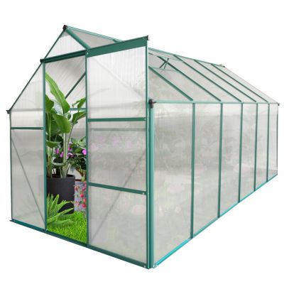 Aluminum Polycarbonate Greenhouse with Raised Base