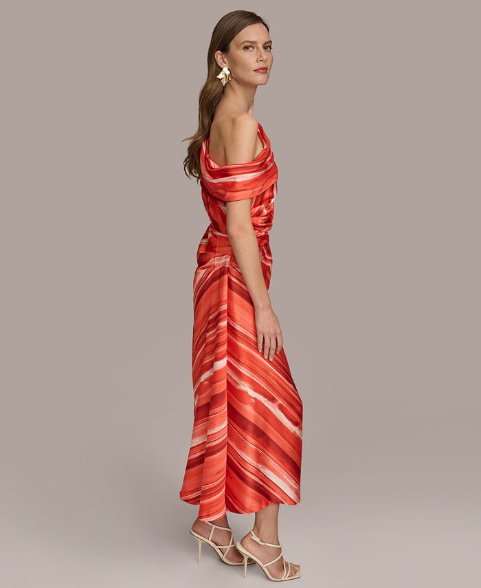 Donna Karan New York Donna Karan Women's One-Shoulder A-Line Midi Dress ...