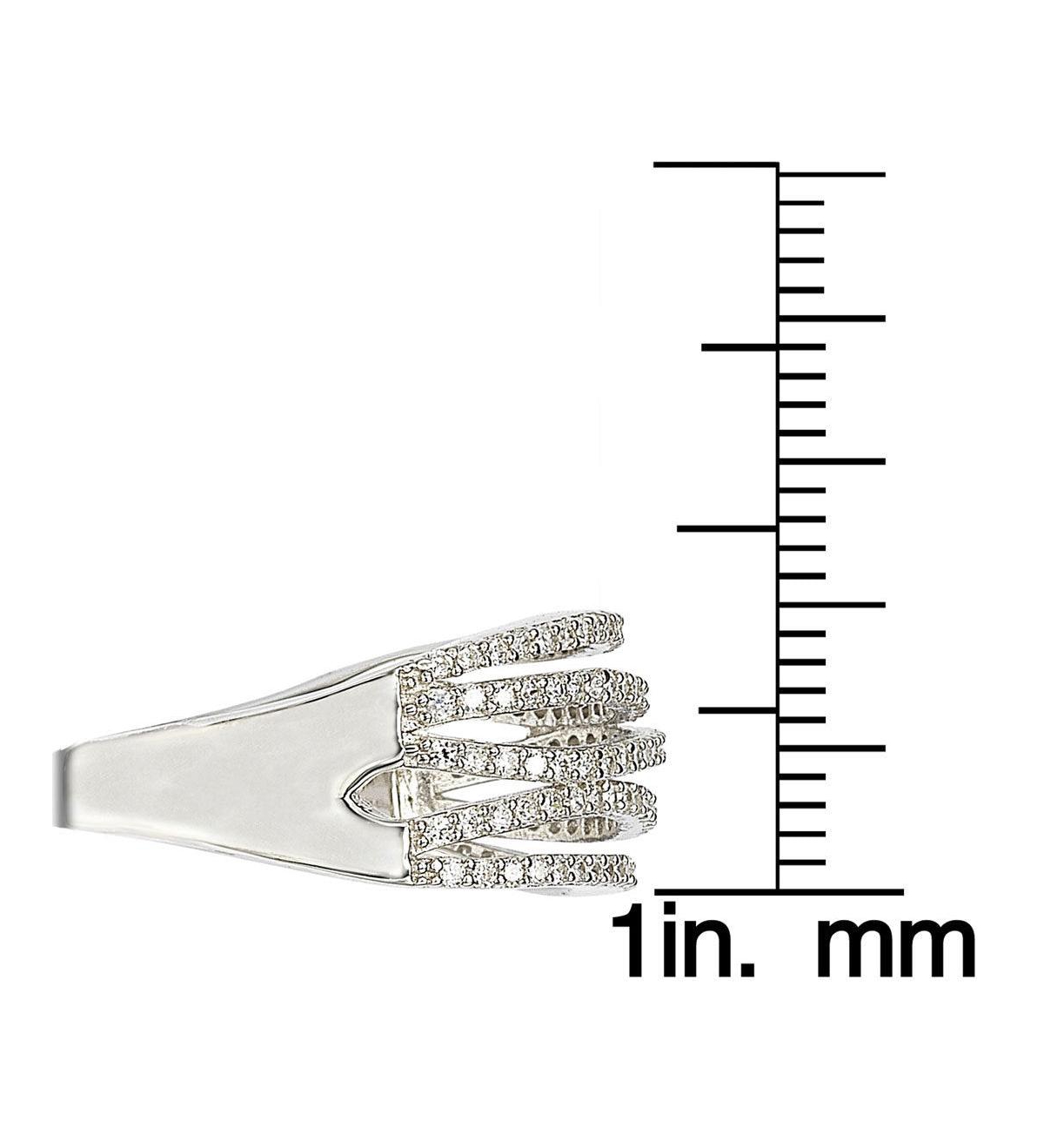 Suzy Levian New York Suzy Levian Sterling Silver Cubic Zirconia Multi Row Ring