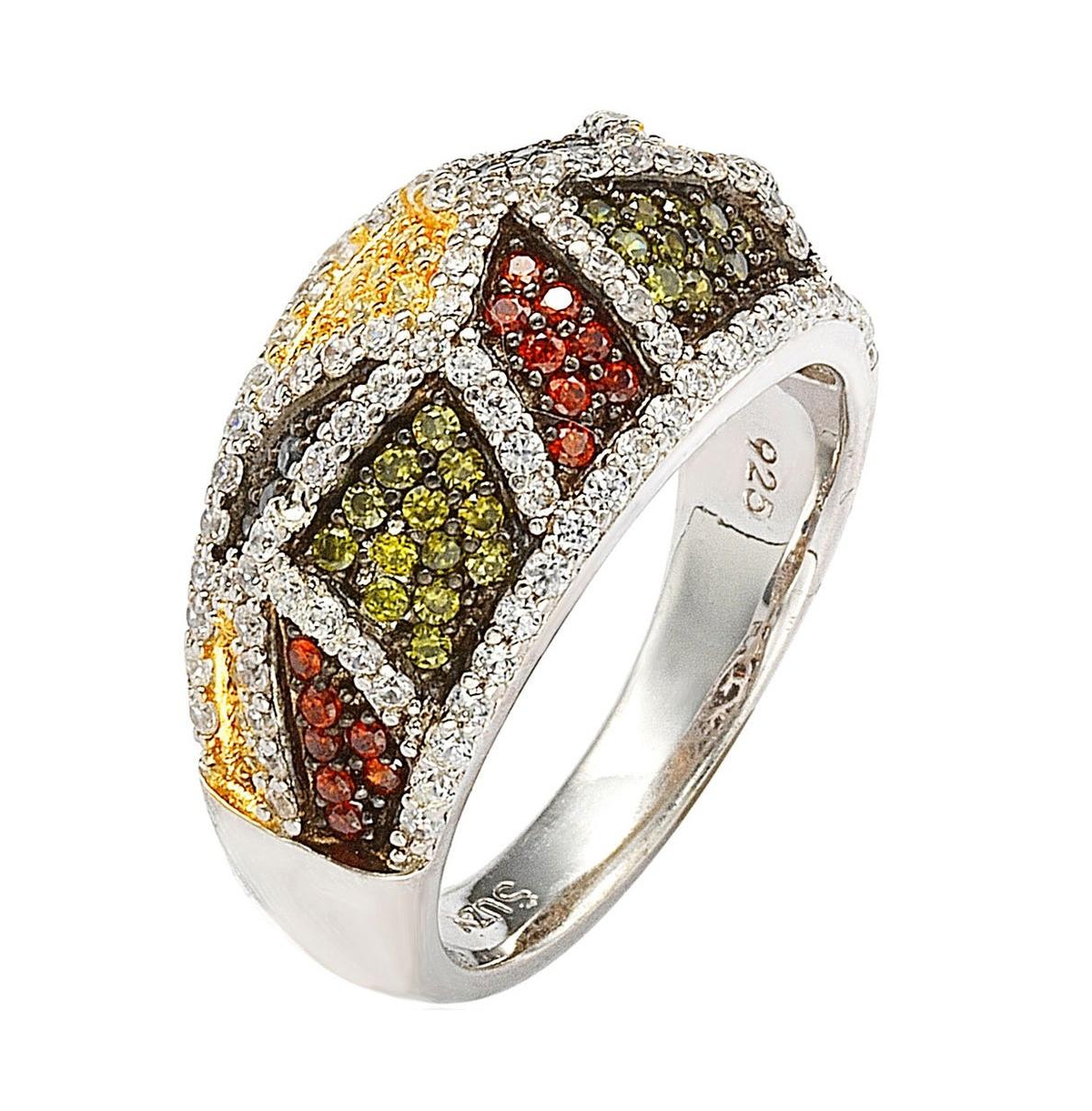 Suzy Levian New York Suzy Levian Sterling Silver Cubic Zirconia Multicolor Exotic Ring