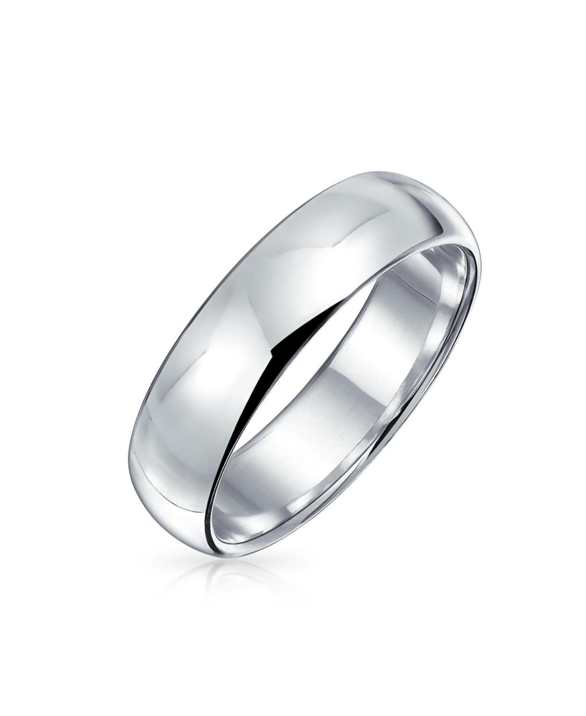 Minimalist Plain Simple .925 Sterling Silver Dome Couples Wedding Band Ring For Women For Men 5MM - Silver