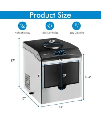 2-in-1 Stainless Steel Countertop Ice Maker with Water Dispenser