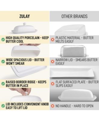 Classic Style Porcelain White Butter Dish With Lid