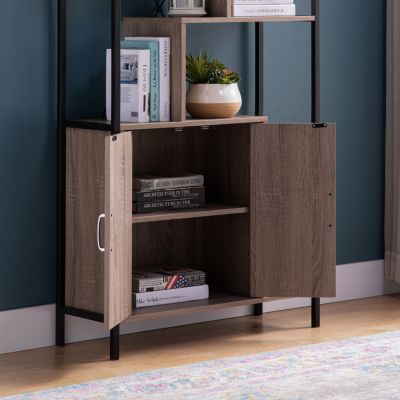 Streamdale Bookcase Dark Taupe Black