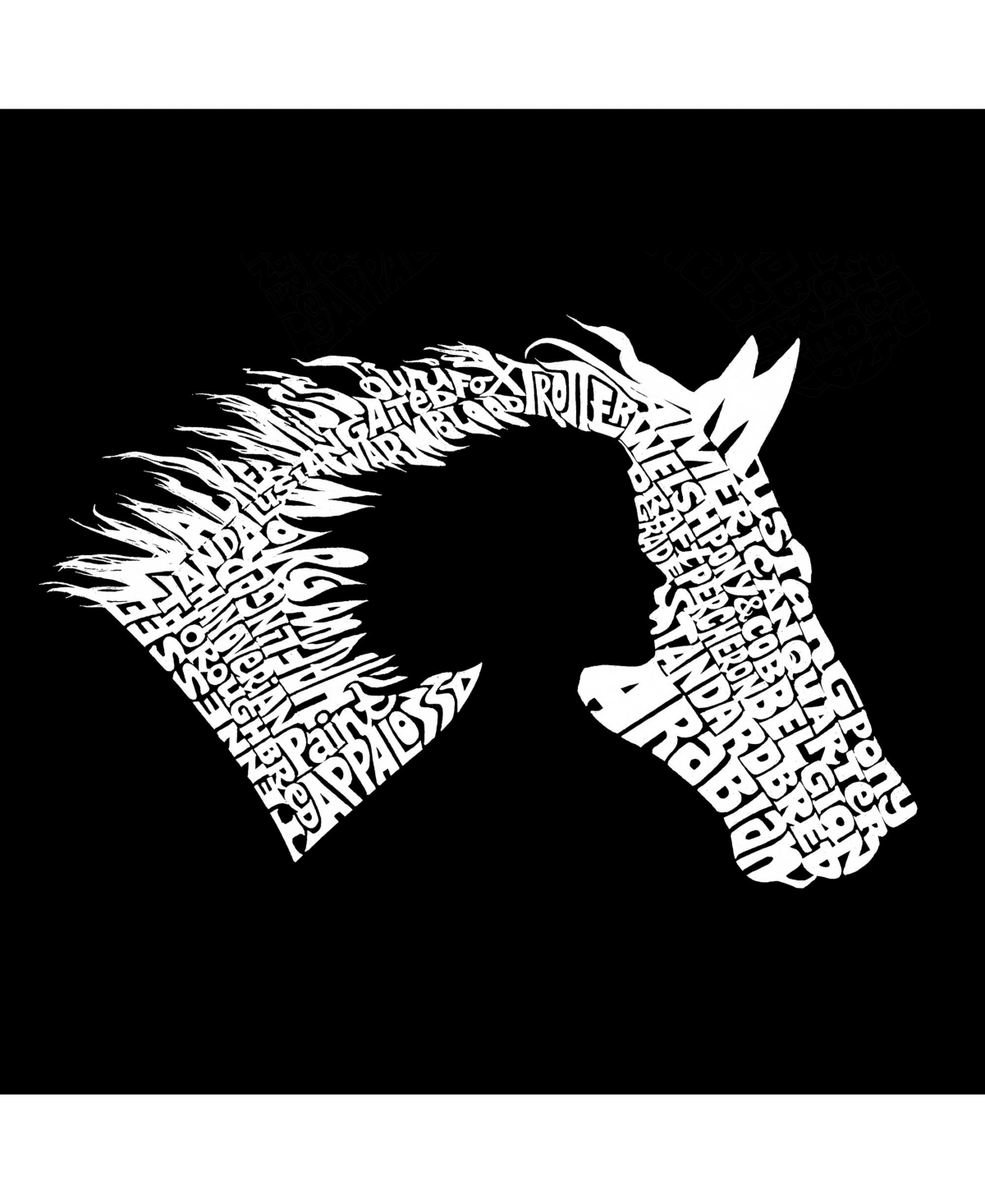 La Pop Art Girls Horse Word Art Long Sleeve T-Shirt