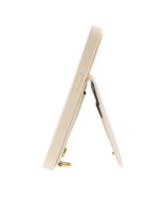 Women's Ivory Saffiano Leather Case designed for iPhone&reg; 15 Pro Max