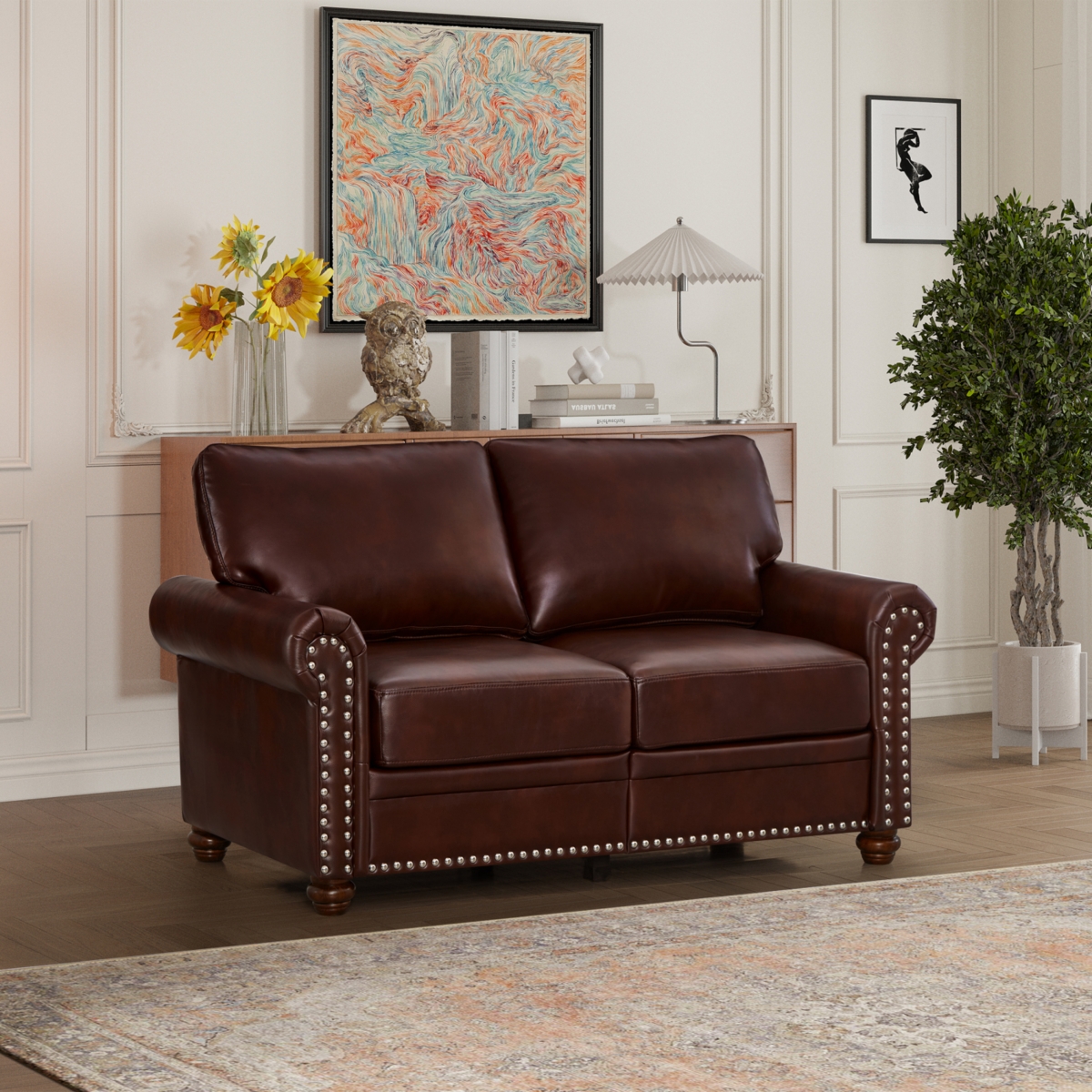 Streamdale Furniture Living Room Sofa Loveseat Chair Burgundy Faux Leather