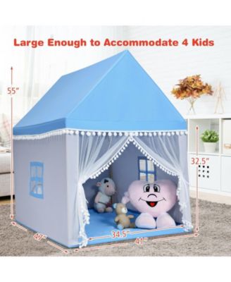 Kids Play Tent Large Playhouse Children Play Castle Fairy Tent Gift with Mat