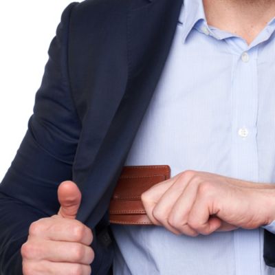 Mens RFID Money Clip Leather Minimalist Wallet Card Case ID Window