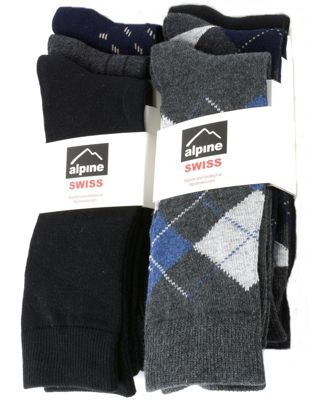 Men's Dress Socks 6 Pair Crew Sock Cotton Dress Socks for Men Solid Ribbed Argyle Pattern Multicolor Fun Designs