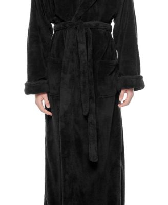 Men's Shawl Collar Full Ankle Length Fleece Bathrobe