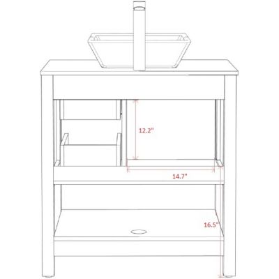 30" Vanity with Mirror, Faucet, and Marble Top