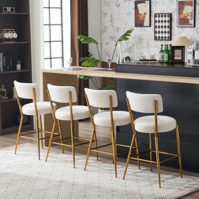 Modern teddy fabric bar stools - Stylish island seating